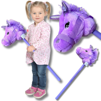 głowa konia jednorożca pluszowa na kiju hobby horse fioletowy z