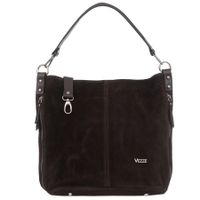 VEZZE torebka damska zamszowa worek z paskiem na ramię V551 c.brązowa