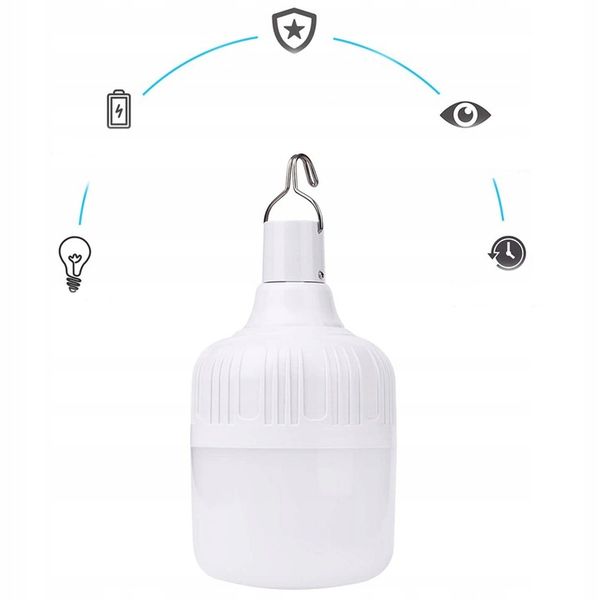 LAMPA KEMPINGOWA ŻARÓWKA LED LAMPKA DO NAMIOTU Z HACZYKIEM I AKUMULATOREM zdjęcie 7
