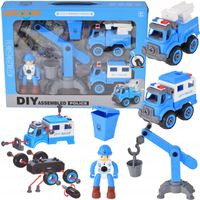 Zabawki edukacyjne Zestaw pojazdy policyjne KONSTRUKCJE do rozkręcania