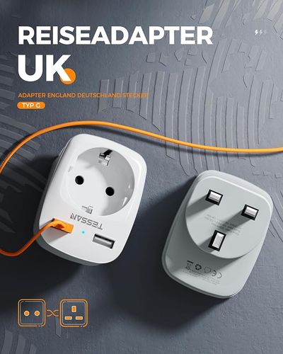 TESSAN Adapter podróżny EU-UK wtyczka podróżna z 2xUSB 3w1 na Arena.pl