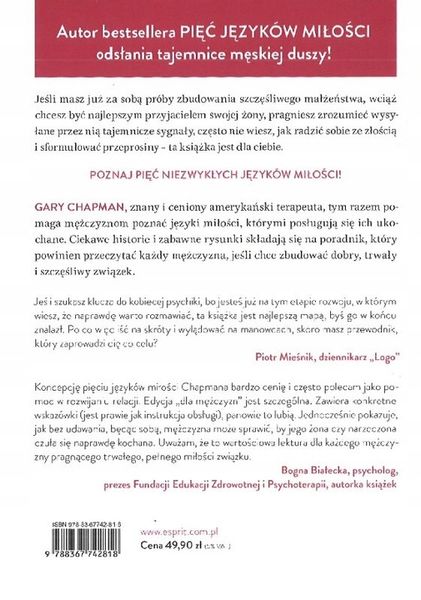 5 języków miłości dla mężczyzn Gary Chapman zdjęcie 2