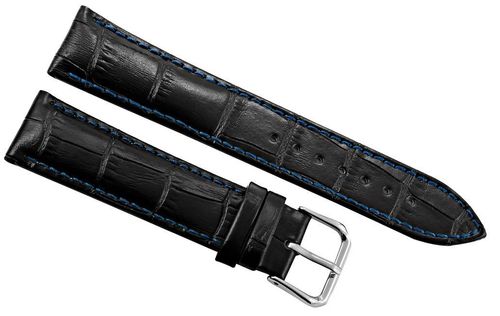 pasek do zegarka - skóra 20 mm 20k11 czarno-niebieski na Arena.pl