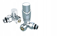 ZAWÓR TERMOSTATYCZNY OSIOWY LEWY DO GRZEJNIKA 1/2" CALA PEX FI 16mm ZESTAW