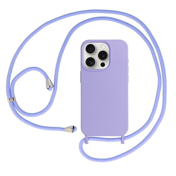 Strap Silicone Case do Iphone 15 Plus wzór 1 fioletowy zdjęcie 1