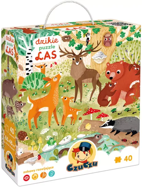 Dzikie puzzle 40 elementów. Las zdjęcie 1