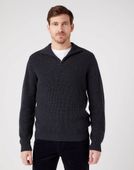 WRANGLER HALF ZIP KNIT MĘSKI SWETER KLASYCZNY ROZPINANY LOGO DARK GREY W8D0PJX06 XL