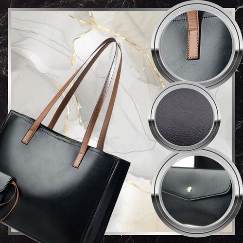 Torebka Shopper Damska CZARNA Torba Na Ramię Duża A4 SKÓRZANA Shopperka na Arena.pl