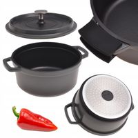 GARNEK TRADYCYJNY ALUMINIOWY Z POKRYWKĄ GAZ INDUKCJA KAMILLE