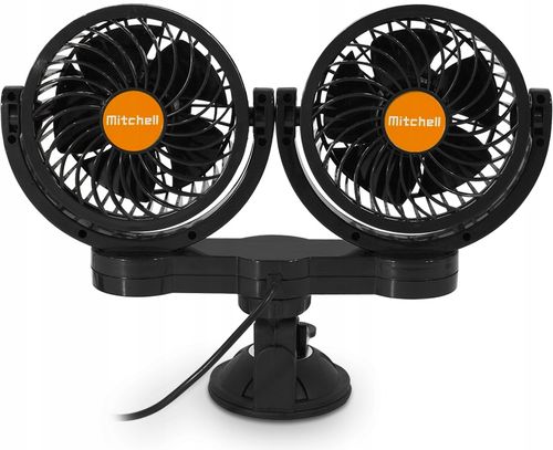 Wiatrak Samochodowy Turbo 24V Podwójny Wentylator Do Gniazda Zapalniczki na Arena.pl