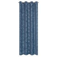Zasłona z motywem roślinnym na przelotkach LIVIA 140X250 c. niebieska