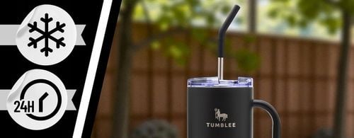 DUŻY Kubek Termiczny ze STALOWĄ SŁOMKĄ do Auta na Kawę Herbatę Zimne Napoje na Arena.pl