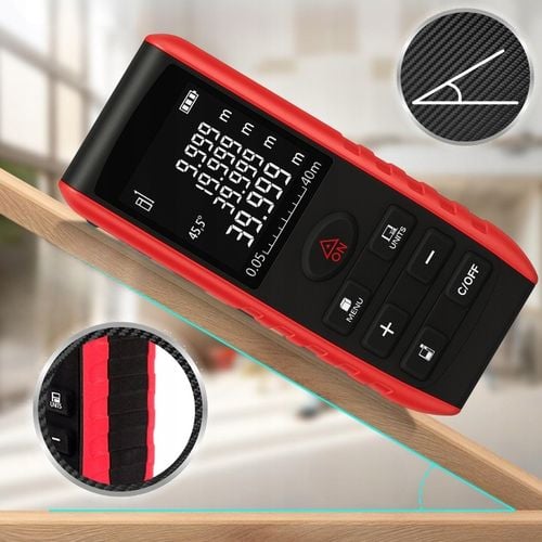 DALMIERZ LASEROWY 50M KĄTOMIERZ CYFROWY MIERNIK POZIOMICA LASEROWA LED na Arena.pl