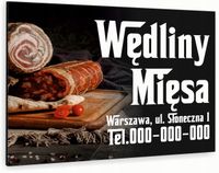 nadruk UV TABLICZKA reklamowa nierdzewna SZYLD 40x30 swojskie wędliny MIĘSA
