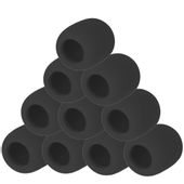 Uniwersalna owiewka osłona przeciwwietrzna gąbka na mikrofon CZARNA 10 szt.