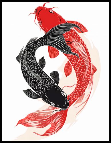 Plakat 50x65cm Yin i Yang Koi na Arena.pl