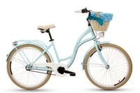 Damski rower miejski Goetze Style 26 3b + kosz / Błękitno-kremowy