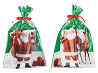 Torebki celofan ŚWIĄTECZNY worki prezentowe foliowe MIKOŁAJ 25x40 50szt