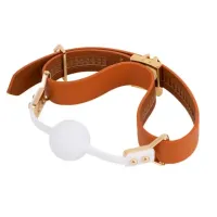 lockink zestaw brązowy - pasujący knebel kulkowy i gryzak z regulacją