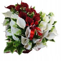 KWIATY WIĄZANKA STROIK SERCE NA GRÓB CMENTARZ KOMPOZYCJA KWIATOWA OZDOBA