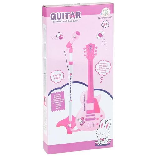 Gitara Elektryczna dla Dzieci Mikrofon Statyw Utwory Demonstracyjne Dźwięk na Arena.pl