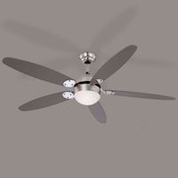 LAMPOWENTYLATOR sufitowy AZURA 0308 Globo drewniana OPRAWA plafon WIATRAK z regulacją obrotów chrom nikiel brązowy