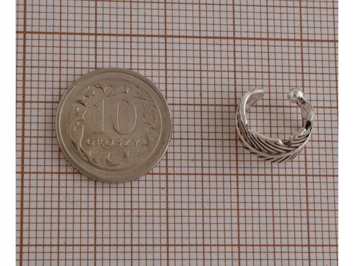Nausznica srebrna próba 925 Liść listek ear cuff kn212 1,2g. na Arena.pl