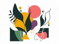 Plakat 100x75cm Kolorowa Abstrakcja Botaniczna