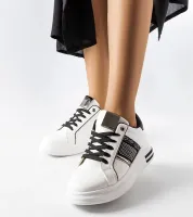 Biało-czarne sneakersy z cyrkoniami Xarles 40