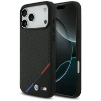 etui bmw m carbon tricolor line magsafe na iphone 17 pro max - czarne