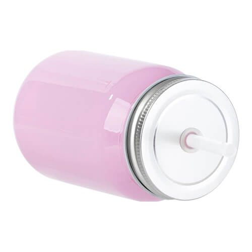 Kubek szklany 450 ml Mason Jar Full Color bez uszka do sublimacji - fioletowy na Arena.pl