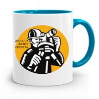 Kubek Błękitny Dla Geodety Zaufaj Mi Jestem Z Nadrukiem Ze Zdjęciem