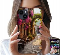 ETUI DO IPHONE 14 - MALOWNICZA ULICZKA Z KAWIARNIĄ + SZKŁO