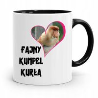 Kubek Czarny Dla Przyjaciela Fajny Kumpel Kurła Z Nadrukiem Ze Zdjęciem