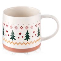 Kubek Porcelanowy do Kawy Herbaty Ziół Napojów Zimowy Świąteczny 380 ml
