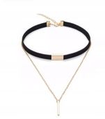 MD czarny choker naszyjnik na szyję | blaszka