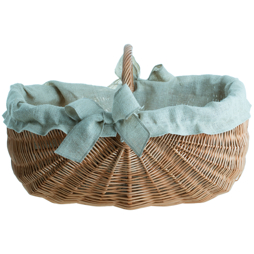 Wiklinowy Kosz z Ozdobnym Obszyciem z Juty 62x46 H25/26/38 cm uniwersalny na Arena.pl