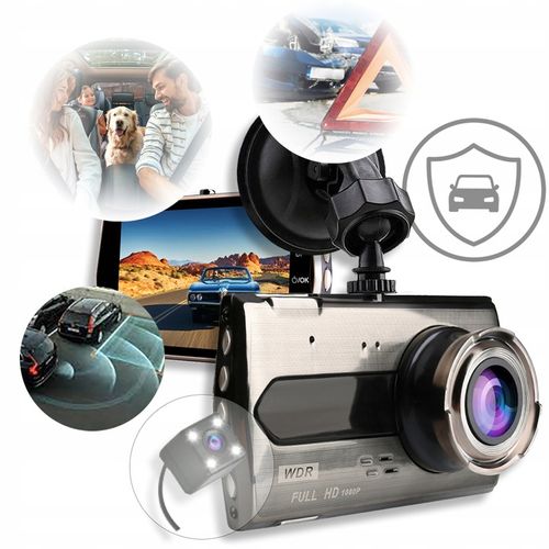 KAMERA DO SAMOCHODU REJESTRATOR JAZDY PRZÓD i TYŁ WIDEO REJESTRATOR Menu PL na Arena.pl