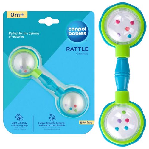 Grzechotka Canpol lekka dla niemowląt sztanga niebieska 0m+ na Arena.pl