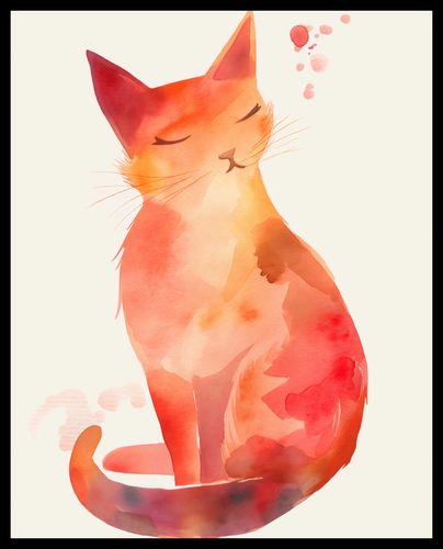 Plakat 40x50cm Akwarelowy Kot na Arena.pl