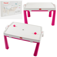 Stolik Dla Dzieci Różowy Stolik Domowy Ogrodowy Zestaw 2W1 Gra Cymbergaj