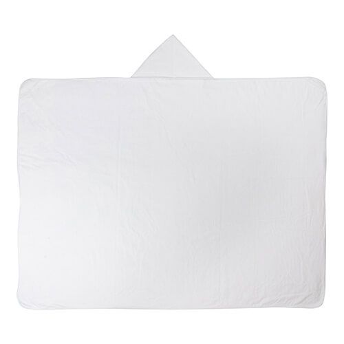 Kocyk z mikrofibry i polaru arktycznego z kapturem do sublimacji - biały na Arena.pl