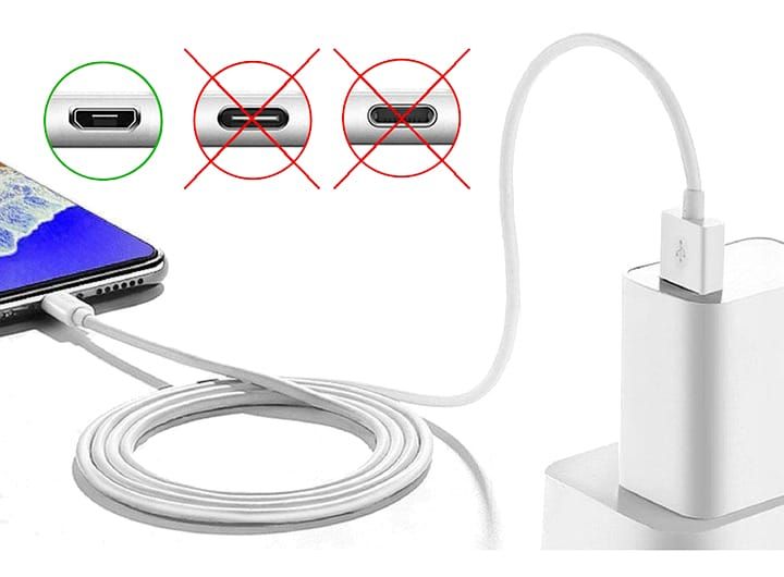 Kabel USB - micro USB TYP B uniwersalny 1m biały zdjęcie 2