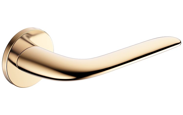 KLAMKA DRZWIOWA PREMIUM MOON R SL KOLOR MOSIĄDZ POŁYSK zdjęcie 1