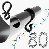 80x UCHWYTÓW NA RYNNĘ DO LAMPEK ŚWIĄTECZNYCH SOPLI DEKORACJI LAMP ŚWIATEŁEK