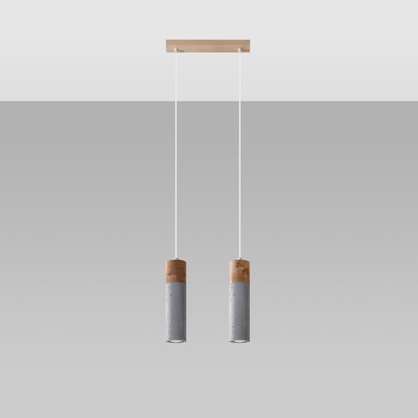 Lampa wisząca ZANE 2 szara zdjęcie 2