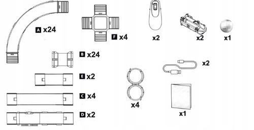 Tor wyścigowy kolejka hyper loop RC 72 elementy na Arena.pl