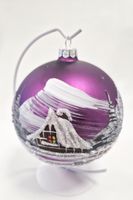 Bombka Świąteczna Ręcznie Malowana Zimowy Pejzaż 120