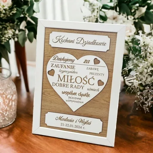 Ramka 3D PREZENT Podziękowanie dla Rodziców dla Babci i Dziadka Ślub Dzień zdjęcie 5