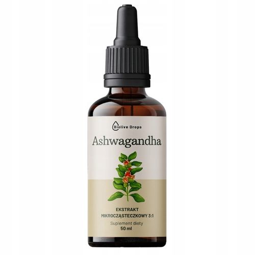 ASHWAGANDHA KROPLE ADAPTOGENY Na Pamięć i Układ Nerwowy Suplement 2 x 50 ml na Arena.pl